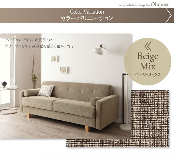 大型収納付きデザインソファーベッド・シンプルモダン 【Ohquist