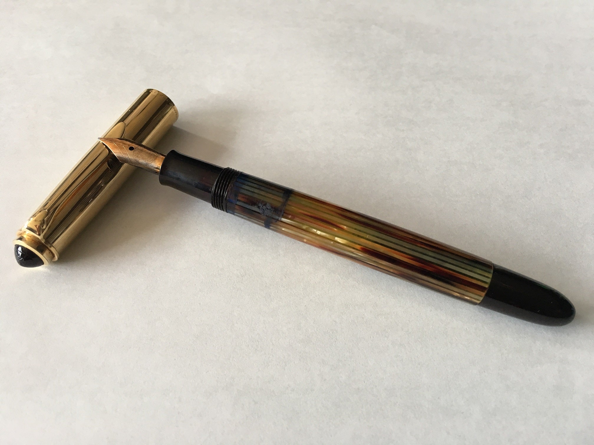 H教授の万年筆修理5/6】Pelikan 500NN Tortoiseの軸折れの接着修理
