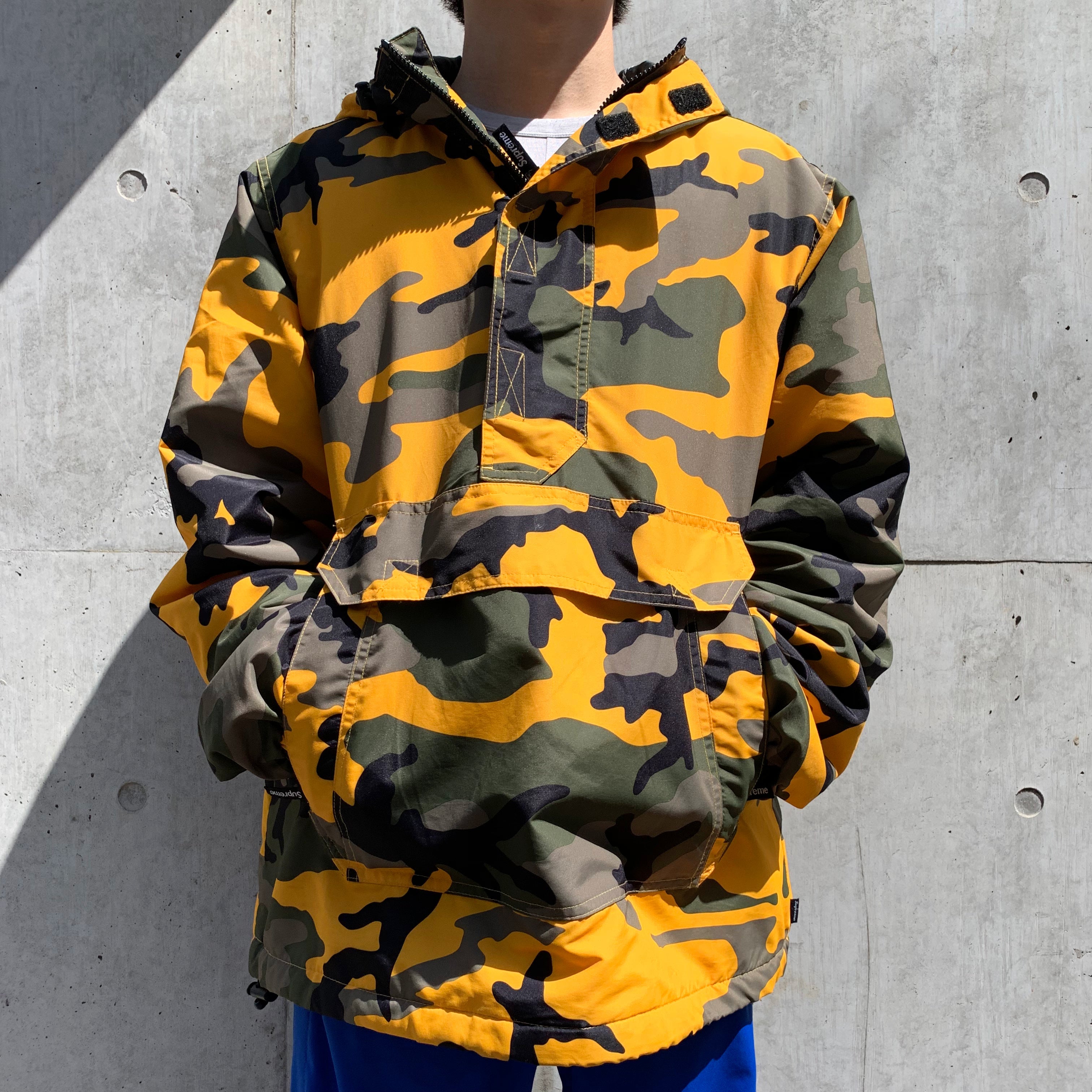 Supreme 17AW logo Half Zip Pullover Yellow camo | モード専門