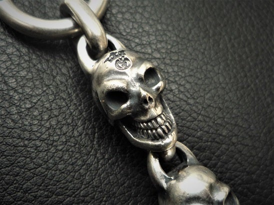 ｶﾞﾎﾞｰﾙ 7 All Slant Head Skulls Link Bracelet | DenialKichijoji