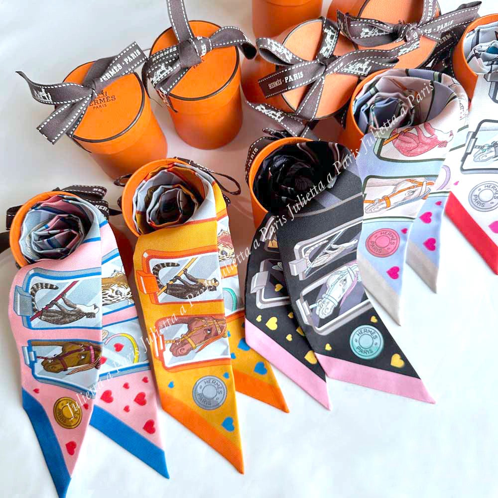 HERMES エルメス ツイロン ツイリー バオバブキャット （2本） HERMES