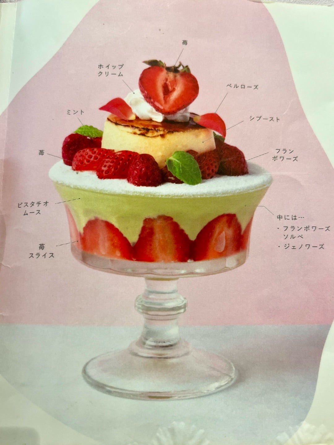 ルブの森☆様フェイクスイーツ◇苺＆ピスタチオムースフレジェ風X フェイク