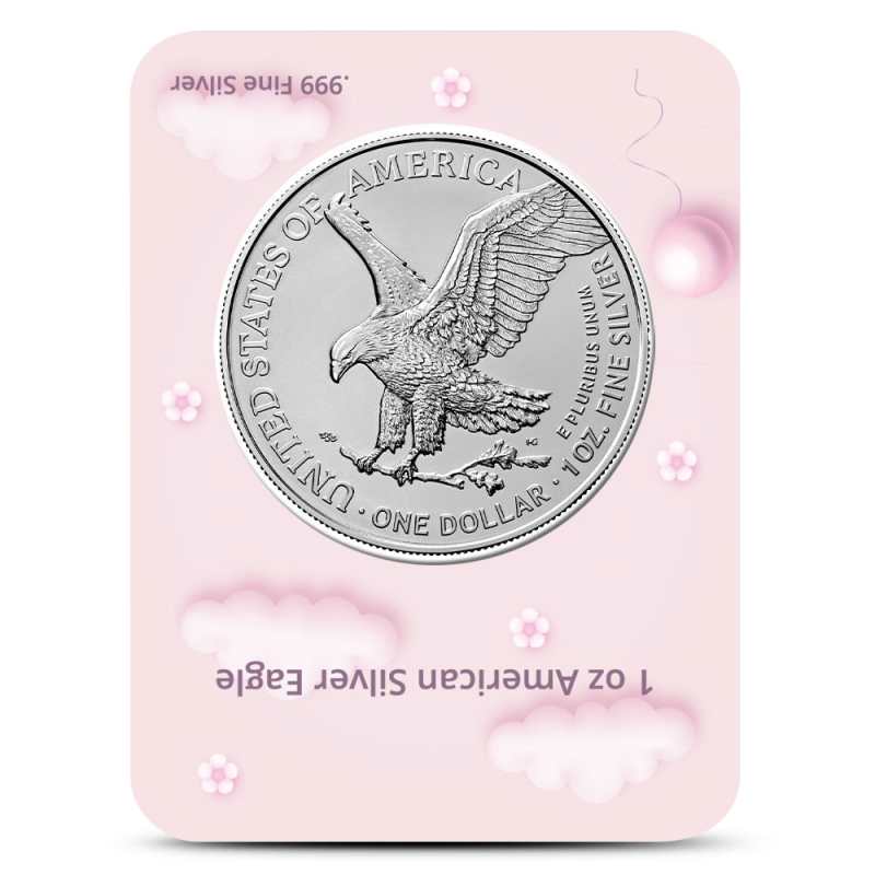 2024 1 oz American Silver Eagle Coin (BU, It's a Girl Card) l JM
