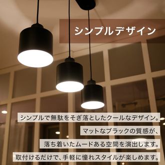LEDスポットライト・ペンダントライト（3灯/ブラック）高さ調節可能