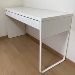 IKEA MICKEホワイト デスク 2引き出し シンプルモダン - メルカリ
