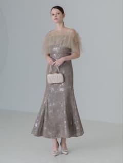 チュールフリルボレロペイントマーメイドワンピースドレス結婚式二次会