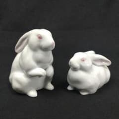 有田焼 伊平作 白磁 ウサギ置物 2体セット 磁器 日本製 - メルカリ