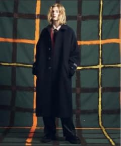 SUPER140Sウールプライムオーバーステンカラーコート メゾンスペシャル