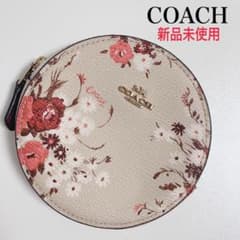 新品未使用】COACHコーチ☆丸型ラウンドコインケース☆花柄フラワー
