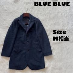 BLUE BLUE✨ARIGATO ファーコート アルパカ混 ネイビー 2 - メルカリ