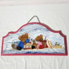 トールペイント作品☆壁掛け飾り☆ガーデニング☆くま - メルカリ