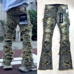 VALABASAS バラバサス ハードクラッシュスタックフレアデニム 新品 32