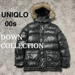 00s UNIQLO 光沢 ダウンジャケット 短丈 黒 M 平成 グランジY2K - メルカリ