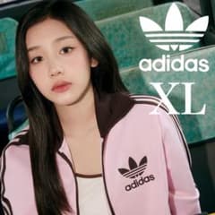 新品XL⭐️韓国限定 adidasトラックジャケット 刺繍ロゴ ピンク