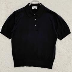 現行 ジョンスメドレー シーアイランドコットン ニットポロ ネイビー