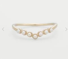 agete/アガット K10ゴールド パールリング 15号→17号へサイズ直し品