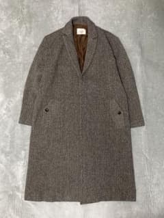 Unpeu Femme アンプーファム ヘリンボーン ロング チェスター コート