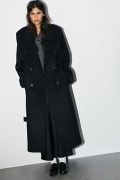 ZARA ウール混紡エクストラロングコート Lサイズ - メルカリ