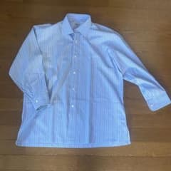 美品] シャルベ 長袖 シャツ 43 ストライプ ブルー系 - メルカリ