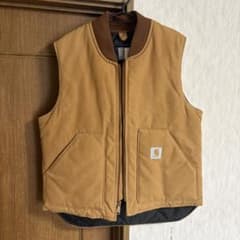 80~90s carhartt ダックベスト USA製 腰ゴム ベージュ - メルカリ