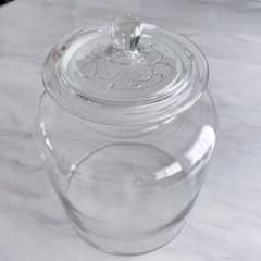 戦前 昭和レトロ 煎餅瓶 ガラス 気泡入り 昭和 保存瓶 駄菓子瓶 ガラス