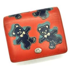 ヴィヴィアンウエストウッド 二つ折り財布 レッド ハッピーベア くま
