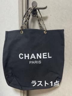 CHANEL ノベルティ チェーントートバッグ ブラック - メルカリ