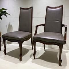 マルニ ベルサイユ ダイニングチェア 2脚 鋲打ち 猫脚 肘置きあり なし