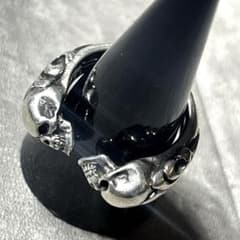 14号 CRAZY PIG TWO SKULLS RING silver925 - メルカリ