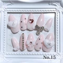 ネイルチップ オーダー ハート 羽 天使 イニシャル ピンク 量産型 地雷