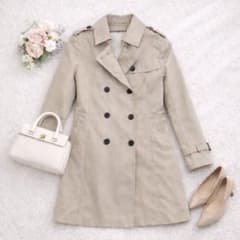 佐々木希プロデュース】トレンチコート 15号 大きいサイズ ベージュ