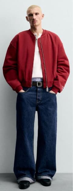 CHAMPION®X ZARA キルティングボンバージャケット レッド 赤 L - メルカリ