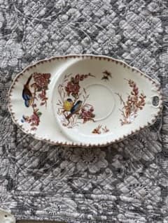 フランスアンティークリュネビィル窯のMesangeソーサーデザート