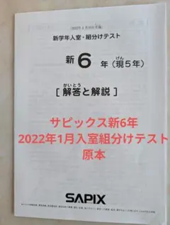 2026年最新】サピックス 新6年組分けテストの人気アイテム - メルカリ
