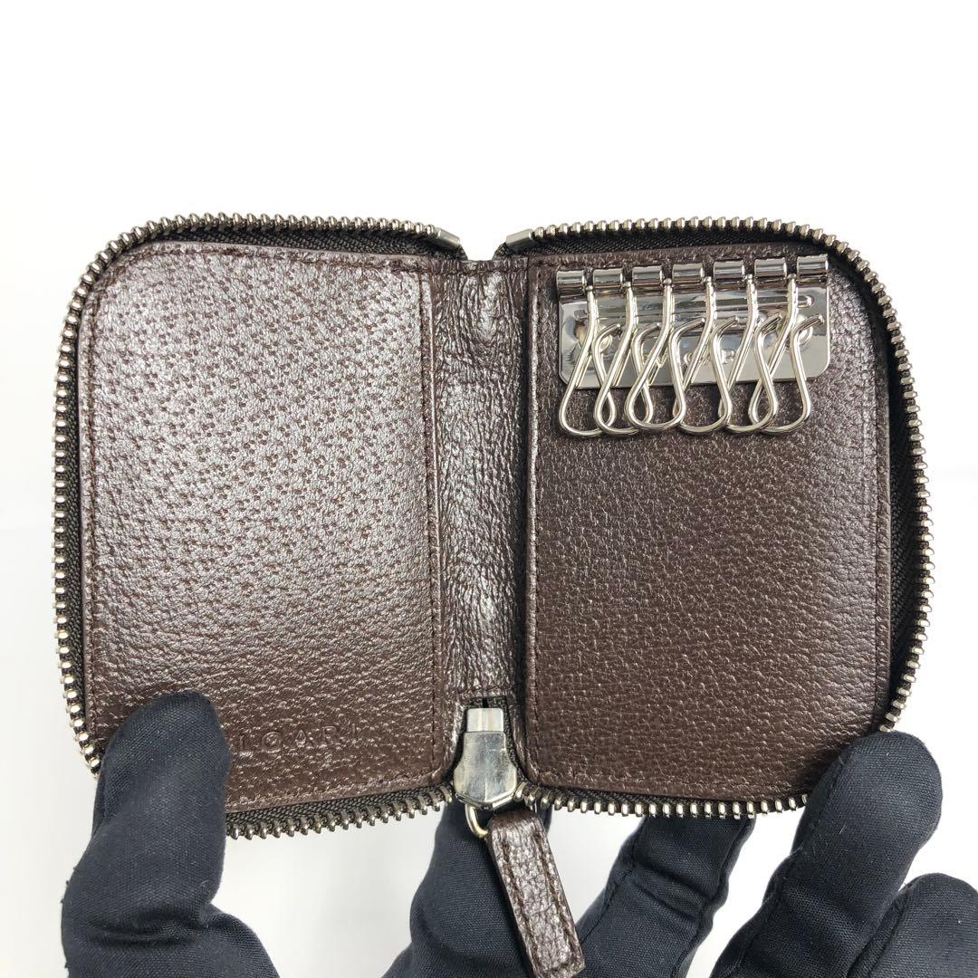 ほぼ未使用】BVLGARI ブルガリ 6連キーケース ロゴマニア 男女兼用 茶