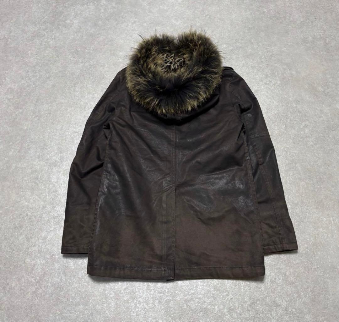 archive roen waxed leopard mods coat y2k