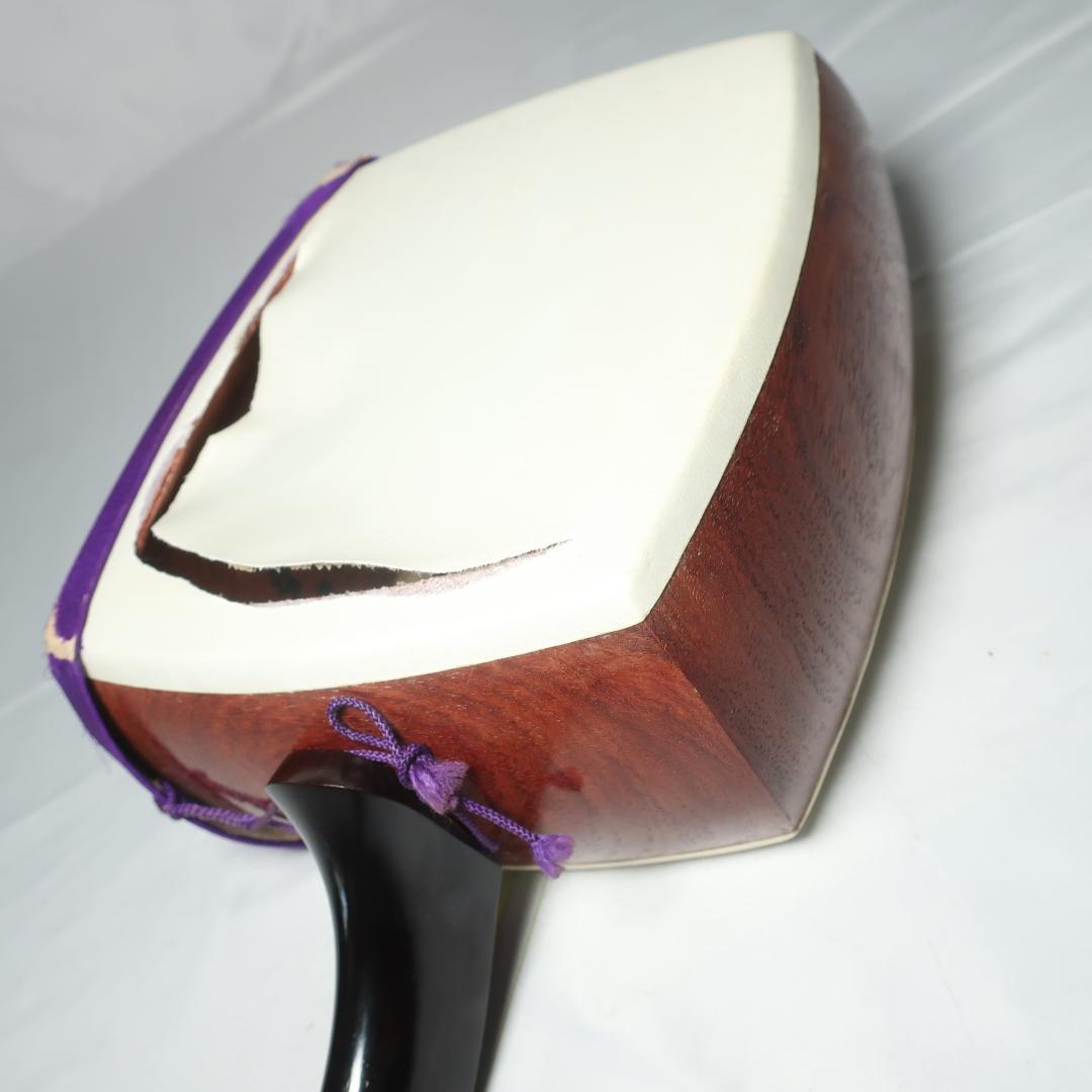 三味線 紅木 細棹 撥 予備弦 ハードケース付 和楽器