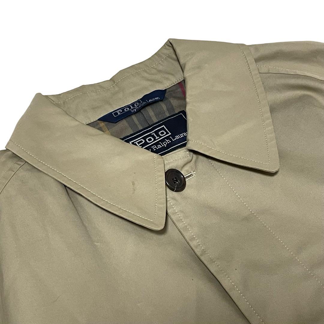 ラルフローレン バルマカーンコート 一枚袖 チェック 80S ベージュ