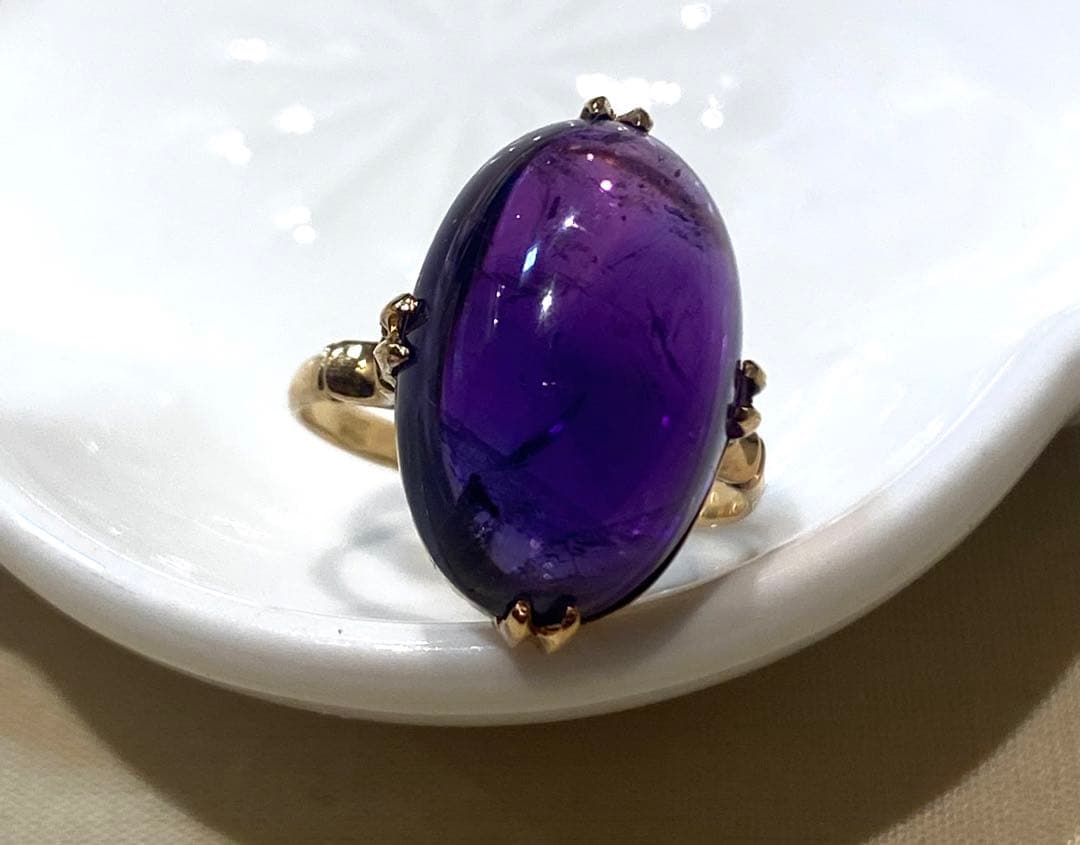 ニャン 昭和ジュエリー　18金　アメジストリング　11号 K18 18金イエローゴールド アメシスト アメジスト リング 指輪 11号