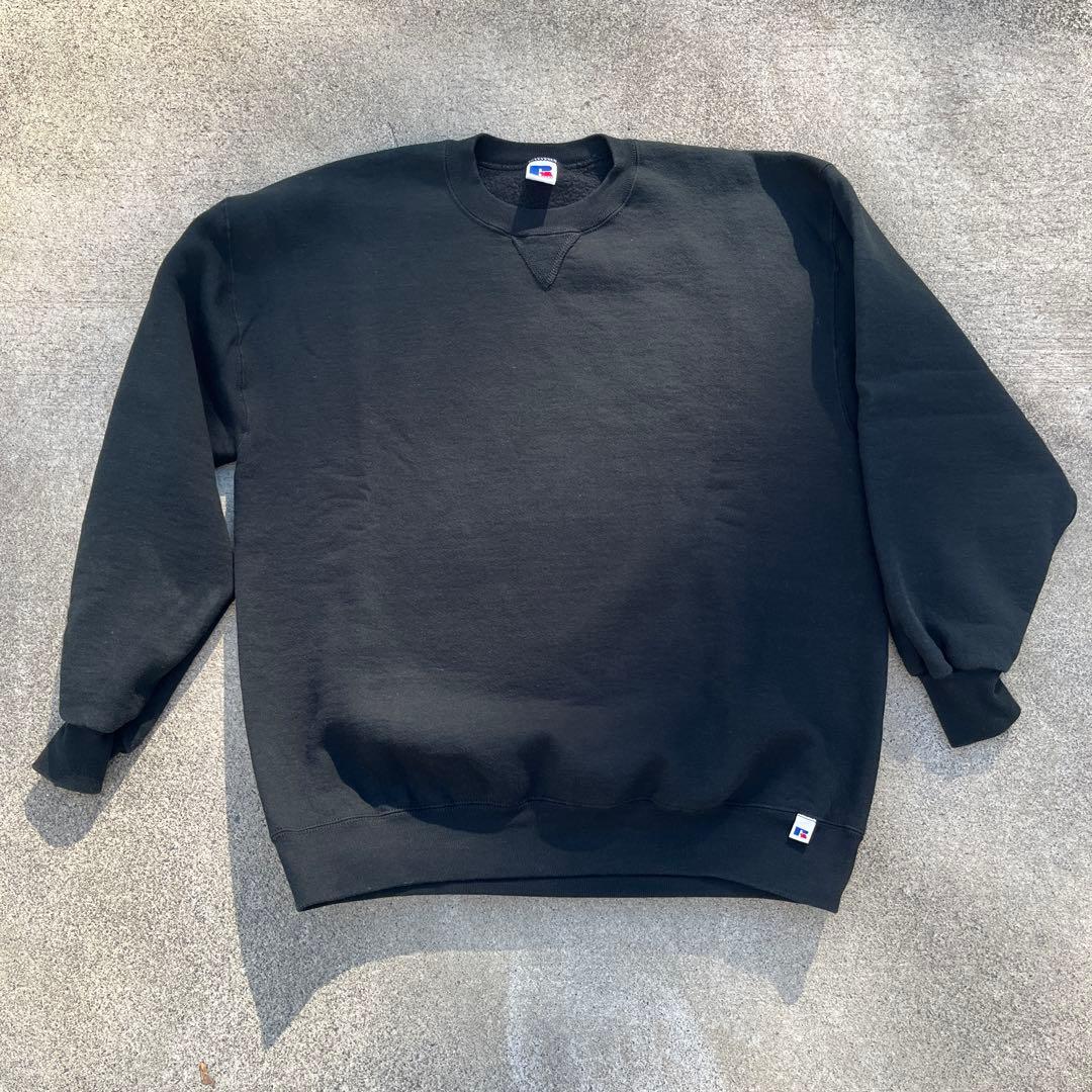 90’s Russell ブラックスウェットXLサイズ　アメリカ製 90's RUSSELL ATHLETIC Sweatshirt Black USA製 SIZE XXL 90年代