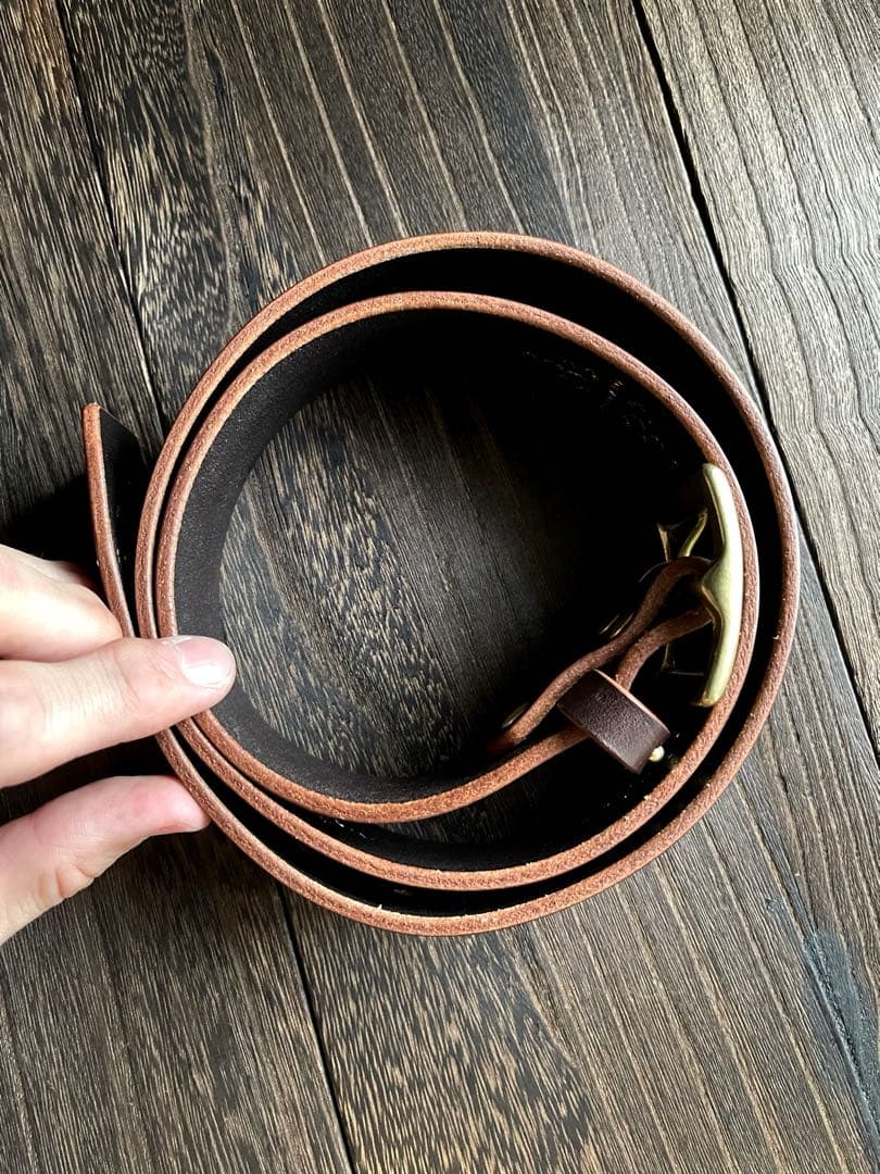 オーダー品 ディッキーズ874専用スタッズベルト ダークブラウン 真鍮