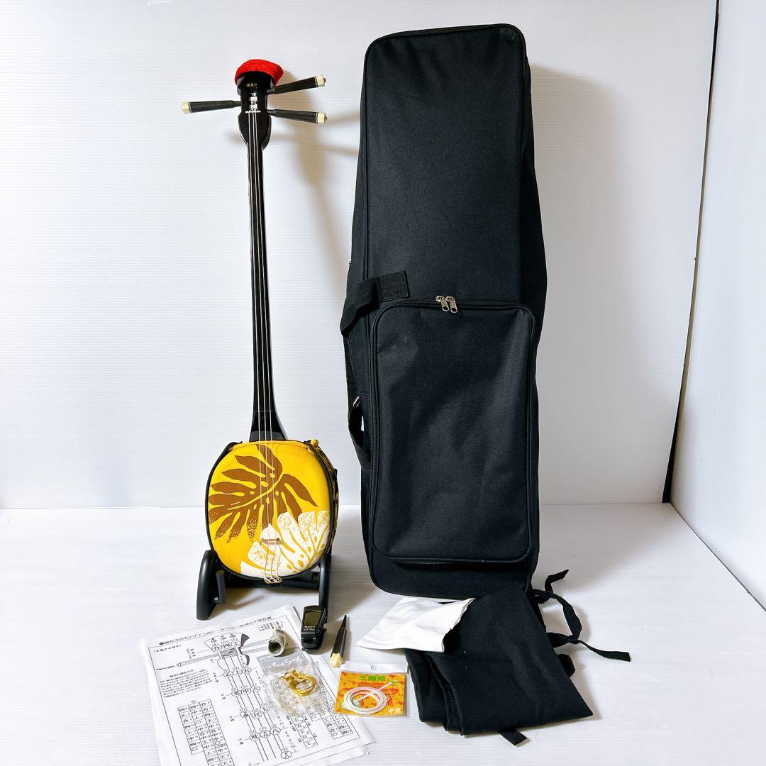 沖縄 三線 初心者向けセット 大栄工芸 ソフトケース付き 付属品多数