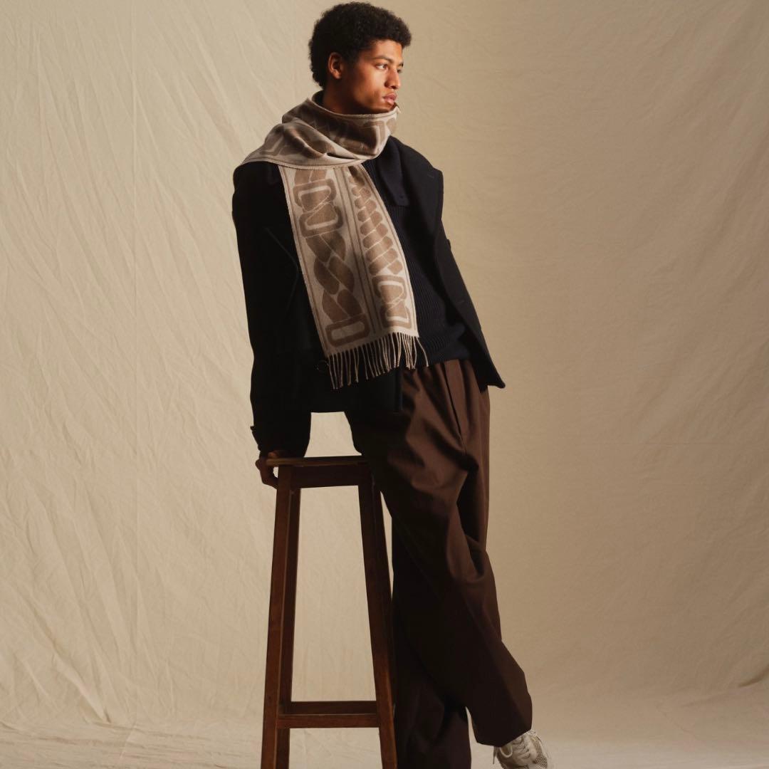 HERMES エルメス カシミヤマフラー 《クリック・セ・ヌエ》
