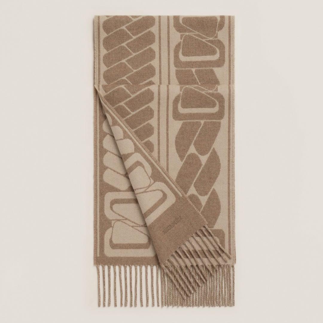 HERMES エルメス カシミヤマフラー 《クリック・セ・ヌエ》