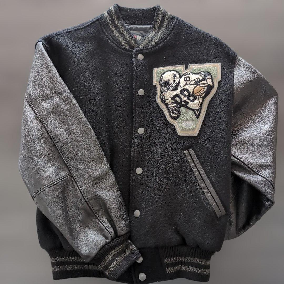 VAN スタジャン　ブラック 美品】van jacket inc ヴァンスタジャン黒袖レザー Lサイズ - メルカリ