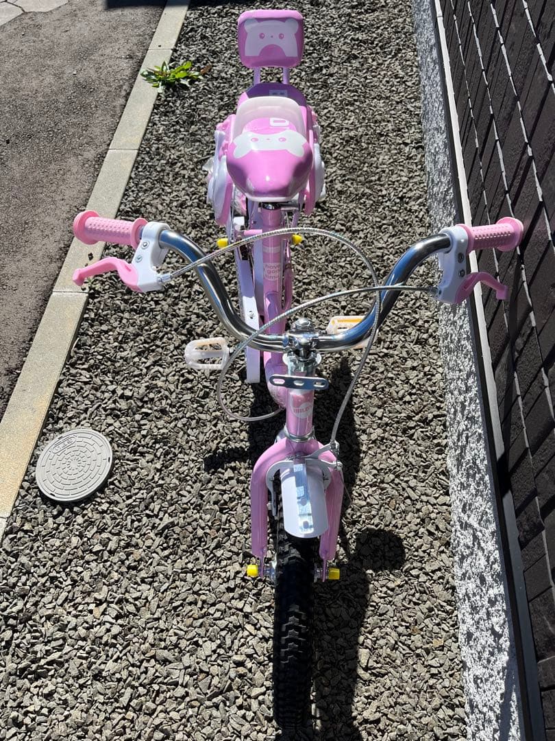自転車16インチ組み立て難ありピンク札幌取引でお値引き