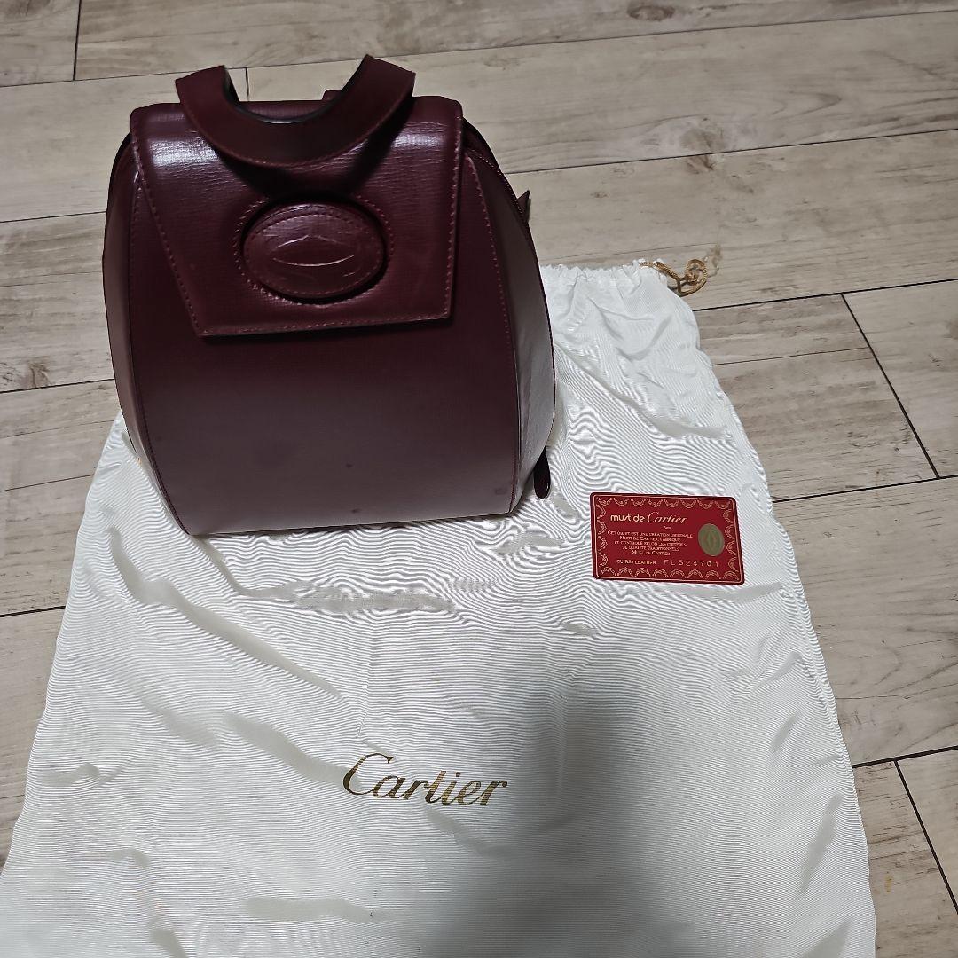 Cartier バーガンディ レザー リュック