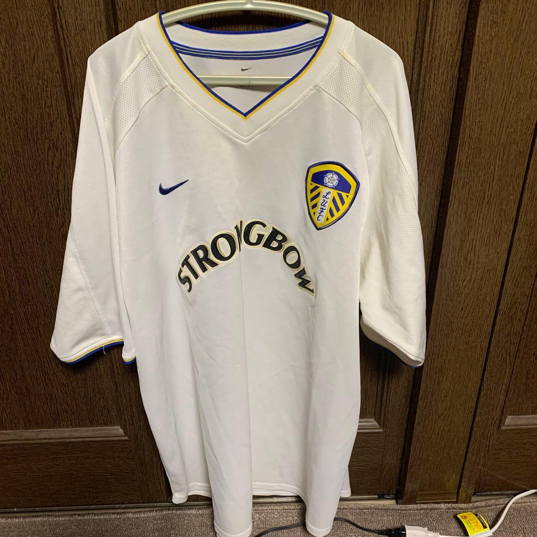 Leeds United Nike ホワイトジャージ LEEDS UNITED 2002 2003 HOME FOOTBALL SHIRT SOCCER JERSEY NIKE sz M