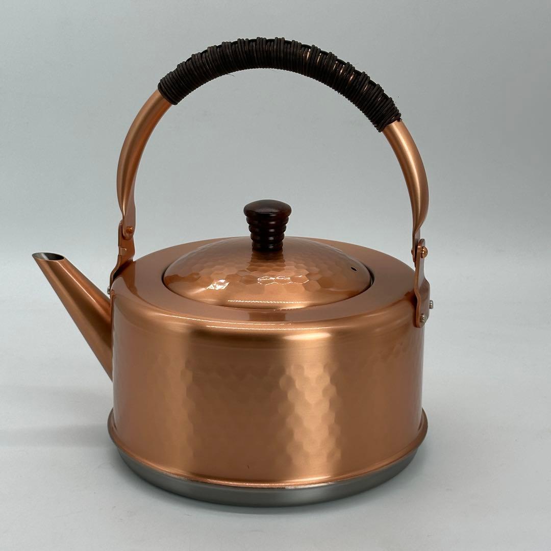 新品未使用 銅製 やかん 3.5L ケトル IH対応 直火 ガス火 大容量 鎚目