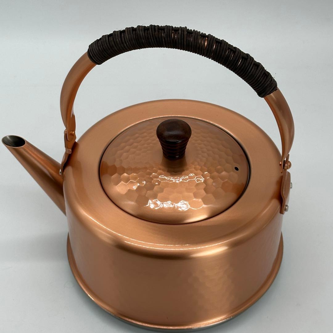 新品未使用 銅製 やかん 3.5L ケトル IH対応 直火 ガス火 大容量 鎚目